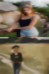 Looking woman swing another
